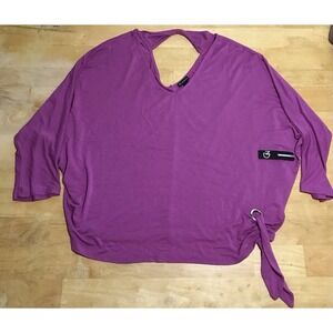 NWT New Directions Long Sleeve‎ Shirt Plum Pink Cut Out Size Large
